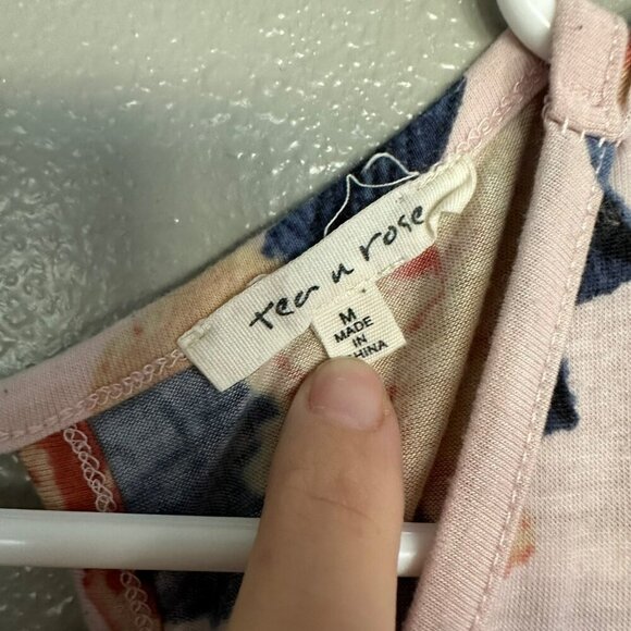 Tea n Rose Floral Print 3/4 Sleeve A-Line Maxi Dress With Keyhole Back size M - Picture 7 of 8